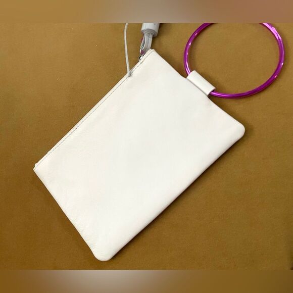 Thacker Nolita Leather Wristlet Cream & Pink - Picture 2 of 10